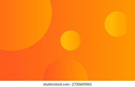 Abstractas fondo naranja con círculos superpuestos. El fondo tiene una textura lisa y naranja degradada. Los tonos naranjas brillantes dominan. Fondo de gradiente de Vector circular abstracto mínimo.