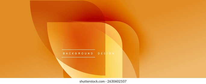 Abstract orange background. Overlapping shapes create dynamic visual effect. Modern design elements suggest fluidity, warmth.