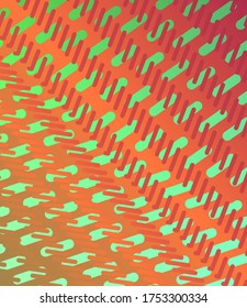
Abstract orange background with repeating green lines.