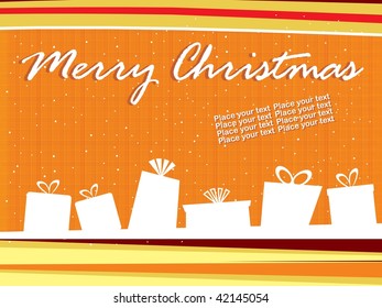 abstract orange background with shape of gift box