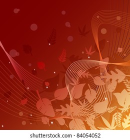 Abstract orange background with shine lines