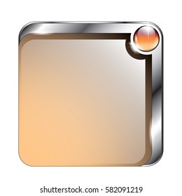 Abstract orange background with a silver frame, with space for your text. Vector illustration.
