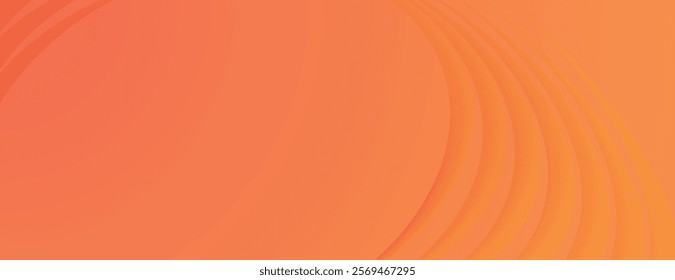 Abstract orange background with smooth, curved lines. The background is vibrant orange, creating a dynamic and warm background effect. Abstract minimal curved layered texture background vector