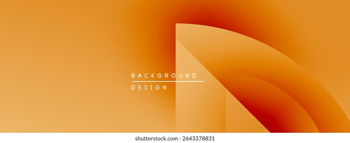 Abstract orange background. Smooth gradients create flowing shapes, modern design element. Text reads background design.