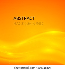 Abstract orange background with smooth lines, vector illustration