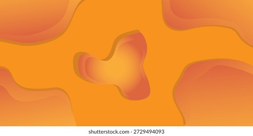 Abstractas fondo naranja. Diseño de cubierta de líneas suaves. Textura de color de múltiples capas. Capas de papercut 3D en Anuncio de gradiente