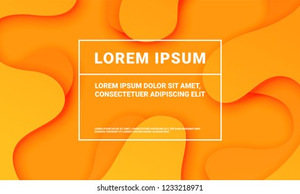 Abstract orange background with soft fluid color gradient pattern. Vector minimal orange art background, modern flat shape backdrop template