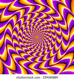 Abstract orange background with spin illusion