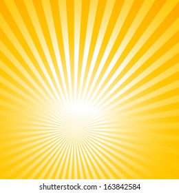 abstract orange background with sun rays