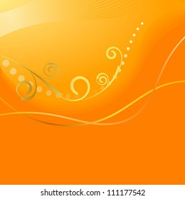 Abstract orange background with swirls. EPS10