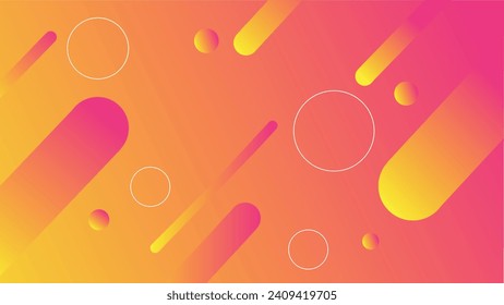 Abstract orange background vector illustration, Circle and dotted line. Geometric background. cover design, backdrop, banner, web yellow background.