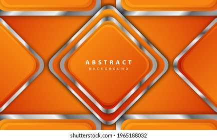 Abstract orange background vector. Rectangle background with a combination of silver lines.