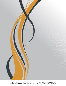 Abstract orange background with wave - brochure design or flyer