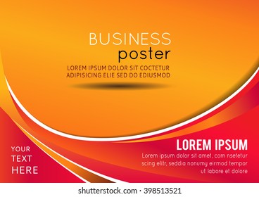 Abstract orange background with wave - brochure design or flyer