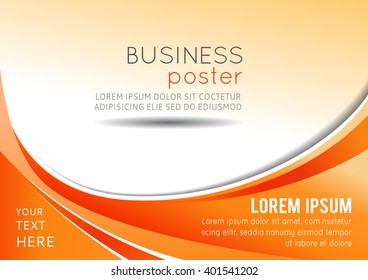 Abstract orange background with wave - brochure design or flyer