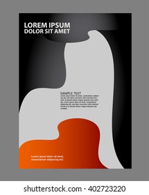 Abstract orange background with wave - brochure design or flyer

