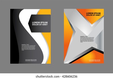 Abstract orange background with wave - brochure design or flyer
