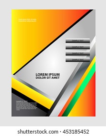 Abstract orange background with wave - brochure design or flyer
