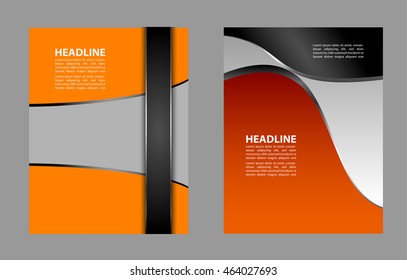 Abstract orange background with wave - brochure design or flyer
