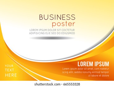 Abstract orange background with wave - brochure design or flyer