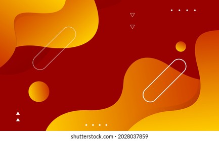 Abstract orange background with waves. Vector illustration