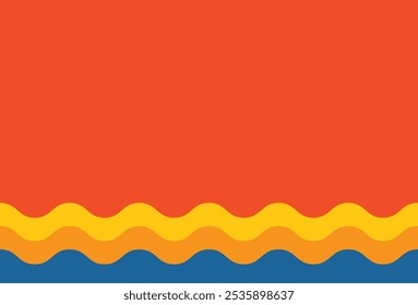 Abstract orange background with wavy line. Geometric background, Vector illustration for design.