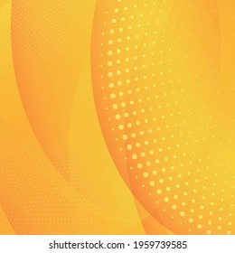 Abstract orange background with wavy lines and dots - Vector illustration