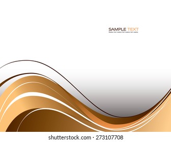 Abstract orange background with wavy lines.