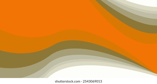 Fundo laranja abstrato e corte de papel branco e cinza