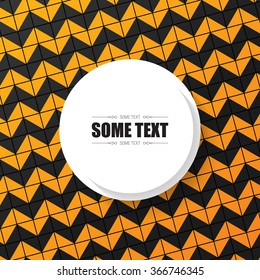 Abstract orange background with white round text box. Vector illustration