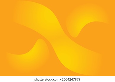 Abstract orange background with yellow curved shapes fluid effect banner design.