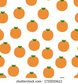 Abstract orange background.Seamless pattern of fresh fruits.Vector illustration.