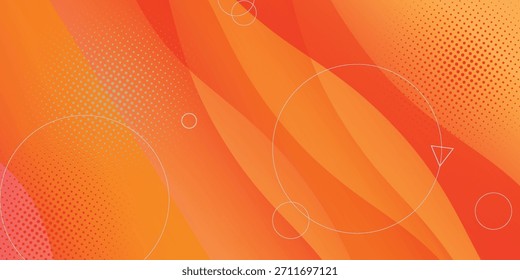 abstrakter orangefarbener Bannerhintergrund. dynamischer Effekt. futuristischer Technologiestil. Vektor