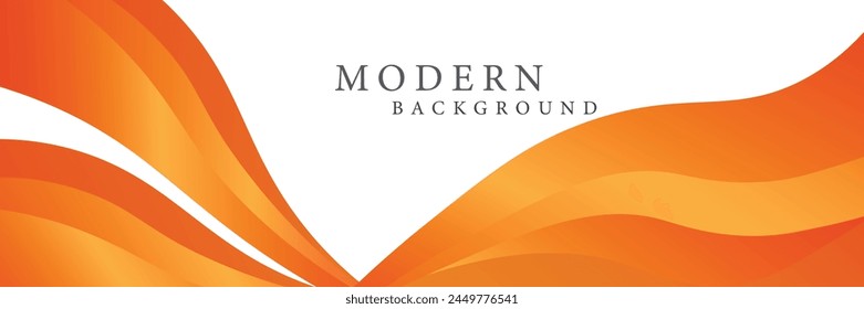 Fondo de Anuncio naranja Abstractas. Plantilla de fondo de patrón de Anuncio de Diseño gráfico con Formas de curva dinámicas