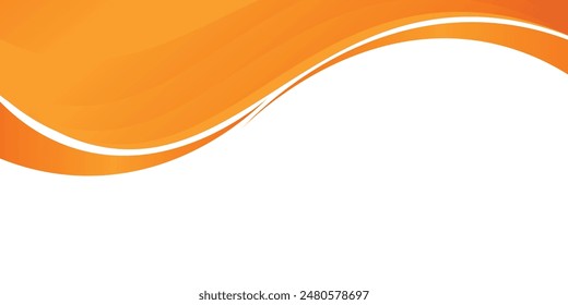 Abstrakter orangefarbener Banner-Hintergrund. Grafikdesign Banner Muster Hintergrund Vorlage mit dynamischen Kurven Formen. Vektorillustration