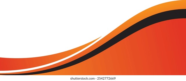 Abstract orange banner background. Graphic design banner pattern background template with dynamic curve shapes