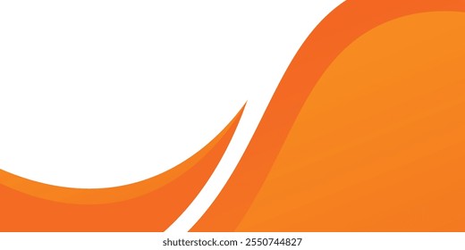 Abstrakter orangefarbener Bannerhintergrund. Hintergrundvorlage für Grafikdesign-Bannermuster mit dynamischen Kurvenformen. Illustrationsvektor