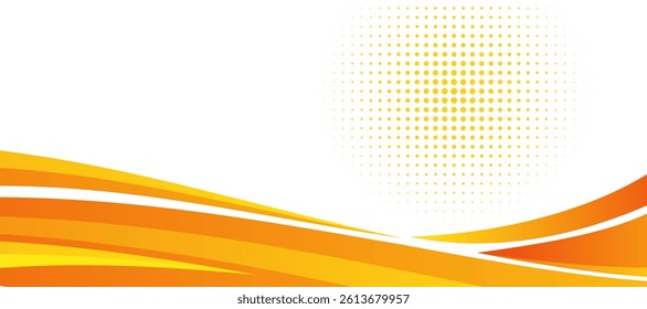 Abstract orange banner background. Graphic design banner pattern background template with dynamic curve shapes. Suit for business, cover, header, wallpaper, corporate, website, flyer
