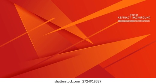 Plano de fundo laranja abstrato com design de padrão de triângulo de sombra. Sobreposição de elementos de corte de papel conceito estilo de plano de fundo. Vetor eps10