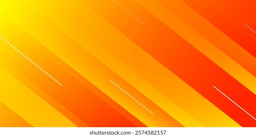 Abstract orange banner background with stripes. Eps10 vector