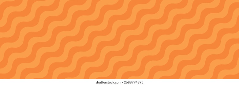 Estilo geométrico plano com faixa laranja abstrata. Laranja ondulado halloween ou verão crianças banner horizontal, cartaz, layout e fundo modelo de design.