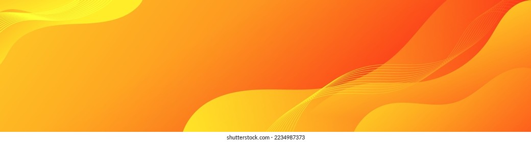 Abstract Orange Banner Template. Modern background design. gradient color. Dynamic Waves. Liquid shapes composition. Fit for banners