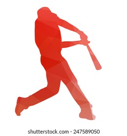 Abstract orange baseball player