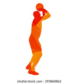 Abstract orange basketball player