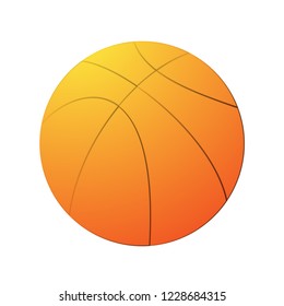 Abstract orange basketball silhouette isolated on white background