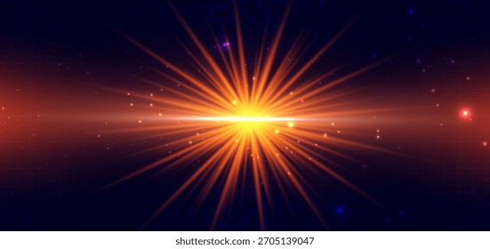 Abstractas diagonal de haz naranja sobre fondo oscuro. Concepto de luz de alta velocidad. Ilustración vectorial