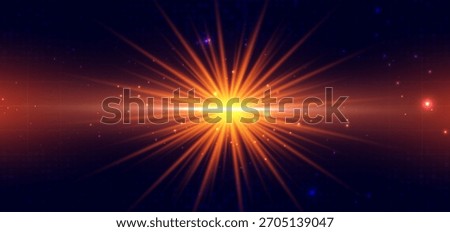 Abstract orange beam diagonal on dark background. Hi speed light concept. Vector illustration