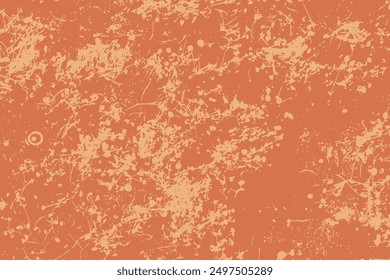 Abstrakte orange-beige Grunge-Vektortextur mit Silhouetten von Gras und Kratzern. Perfekt für Hintergründe, Designprojekte. Verleihen Sie Ihren digitalen Designs oder Printdesigns einen rustikalen und vintage Touch