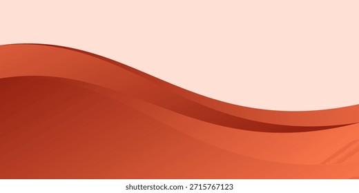 Abstractas patrón ondulado en capas naranja y beige en un diseño artístico minimalista. Representación 3D