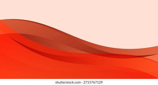 Abstractas patrón ondulado en capas naranja y beige en un diseño artístico minimalista. Representación 3D